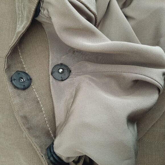 GARDE Linen Blend 100% Silk Lining Modern Asymmetric Full-Zip Jacket w Hood Sz S - Picture 12 of 16